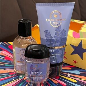Bath & Body Works small set 3 pc LAVENDER + VANILLA.